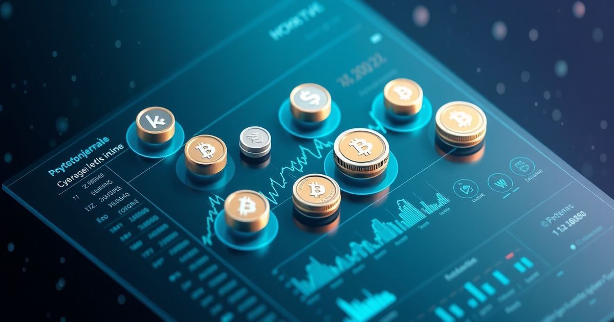 Kingfisher-Plattform Cryptocurrency portfolio dashboard showing multiple token performance metrics and market overview