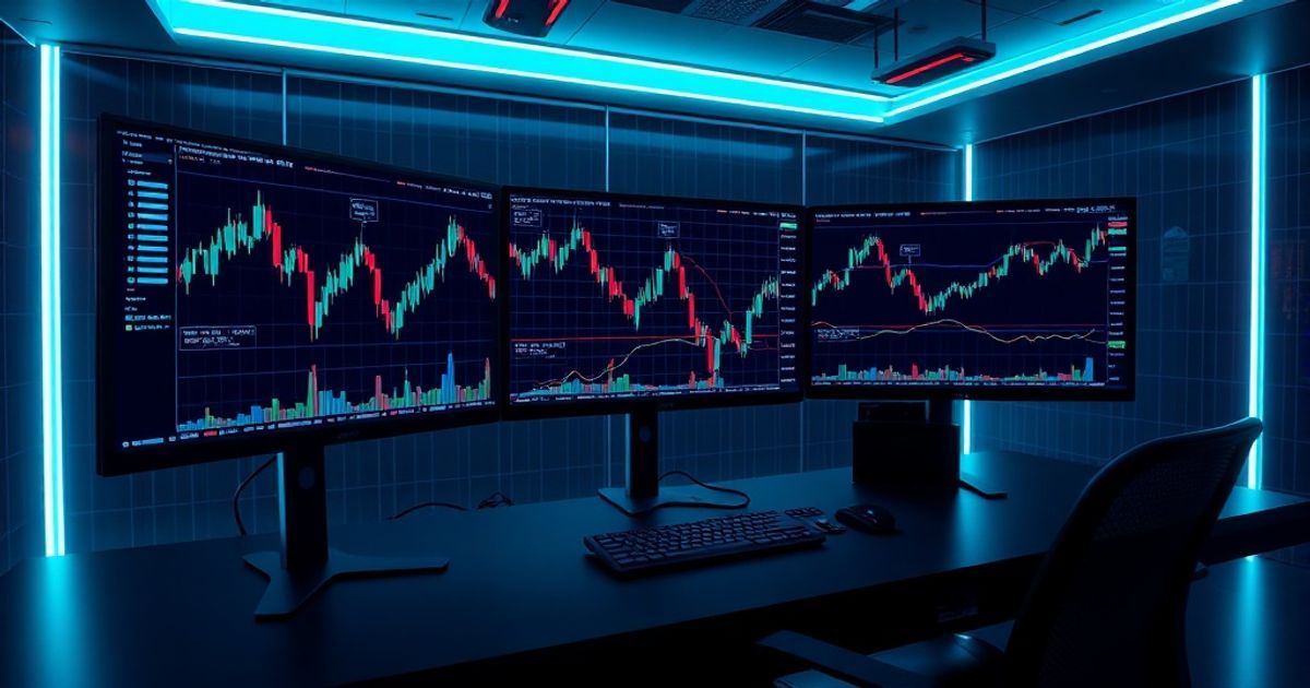Kingfisher Trading platform interface showing real-time cryptocurrency charts with candlestick patterns and technical indicators
